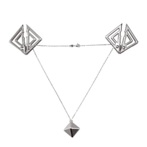 LOCKINK zaciski Nipple Clamps with Heavy Pendant Grey