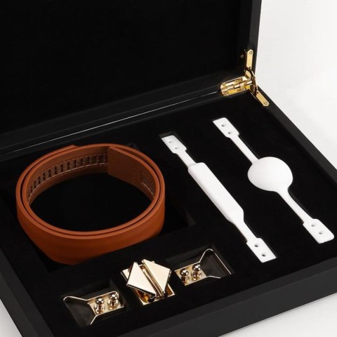 LOCKINK zestaw knebli Ball-Gag & Gag-Bite Set Brown