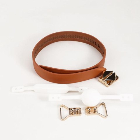 LOCKINK zestaw knebli Ball-Gag & Gag-Bite Set Brown