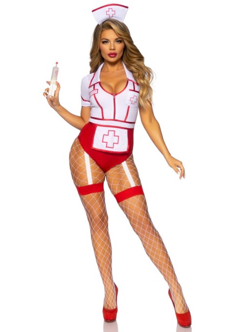 Leg Avenue kostium pielęgniarki Nurse Feelgood Bodysuit Red L