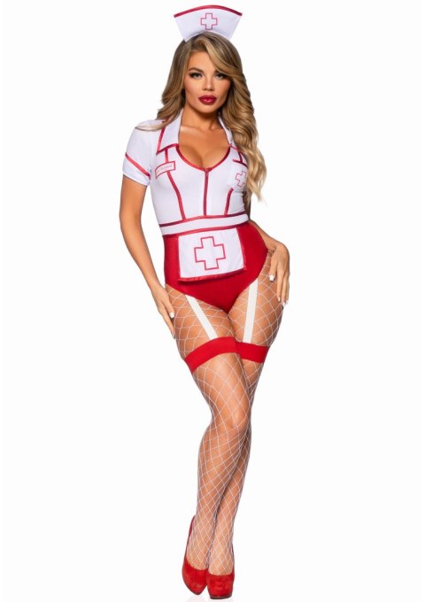 Leg Avenue kostium pielęgniarki Nurse Feelgood Bodysuit Red M