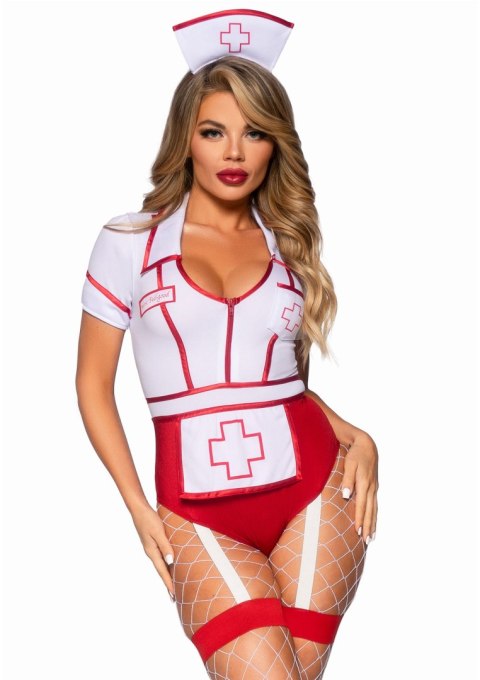 Leg Avenue kostium pielęgniarki Nurse Feelgood Bodysuit Red S