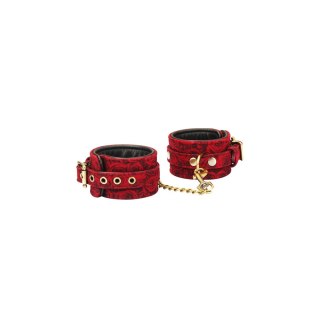 Liebe Seele Kinbaku Ukiyoe Red Rosy Lamb Leather Ankle Cuffs