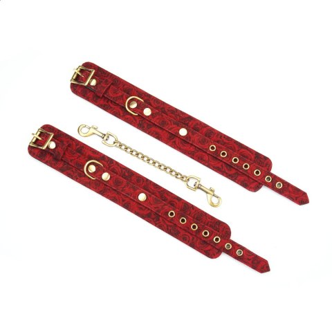 Liebe Seele Kinbaku Ukiyoe Red Rosy Lamb Leather Ankle Cuffs