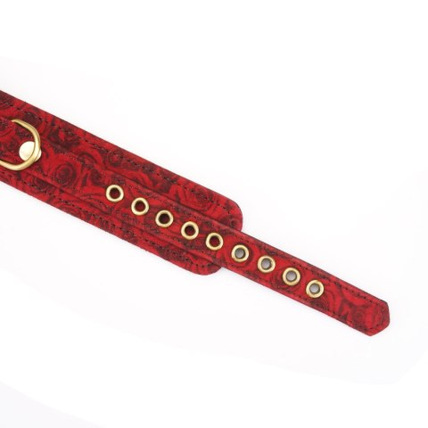 Liebe Seele Kinbaku Ukiyoe Red Rosy Leather Collar and Leash