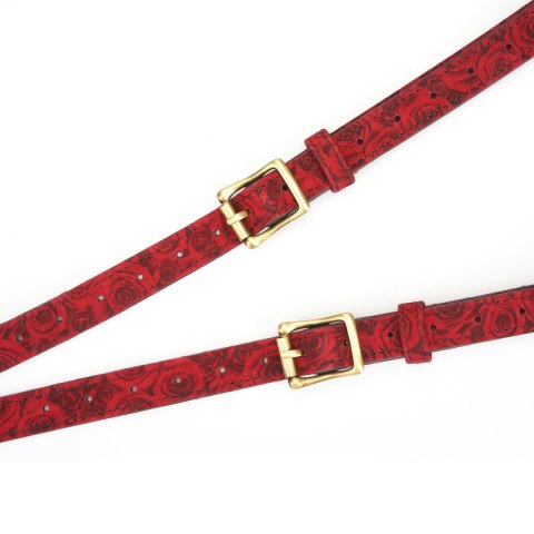 Liebe Seele Kinbaku Ukiyoe Red Rosy Leather Strap on Harness