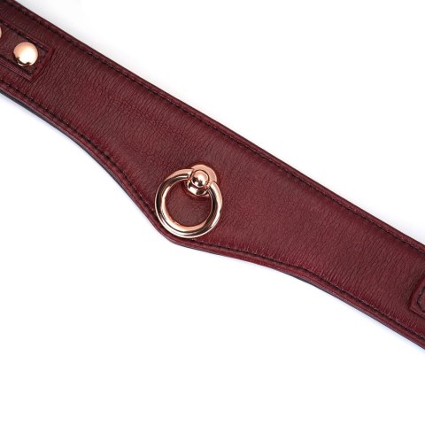 Liebe Seele obróżka ze smyczą Wine Red Curved Collar