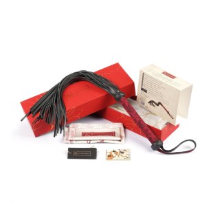 Liebe Seele pejcz Kinbaku Ukiyoe Red Rosy Leather Flogger Whip