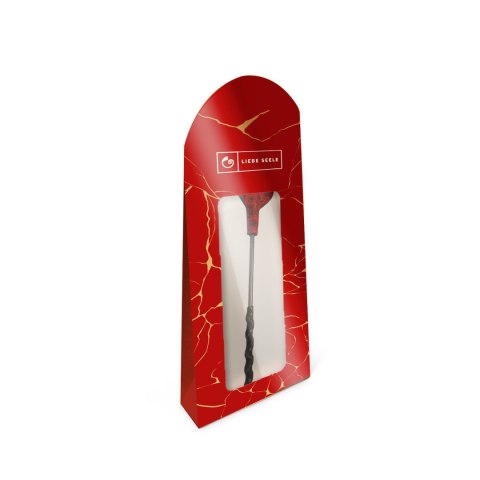 Liebe Seele szpicruta Kinbaku Ukiyoe Red Rosy Leather Mini Crop