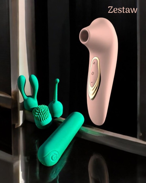 Zestaw Zmysłowy Relaks Masażer Velvet + Mini wibrator 2 szt.