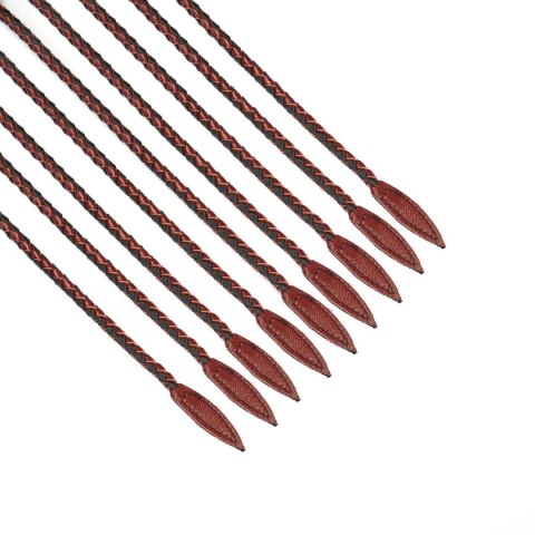 Liebe Seele Wine Red and Black Leather Cat O Nine Tails Whip