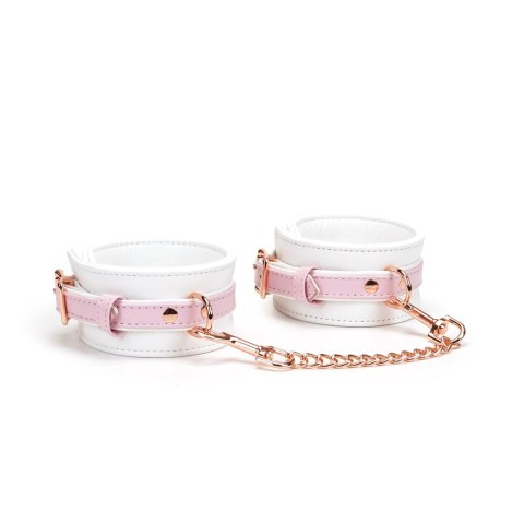 Liebe Seele kajdanki White & Pink Fairy Goat Leather Hand Cuffs