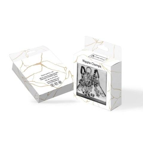 Liebe Seele klamerki na sutki Black Beads Chains & Nipple Clamps