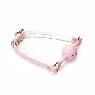 Liebe Seele knebel White & Pink Fairy Goat Leather Ball Gag