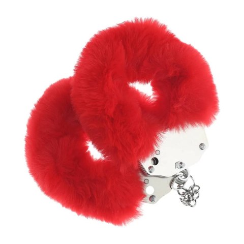 Ouch! kajdanki Heavy-duty Fluffy Handcuffs Red