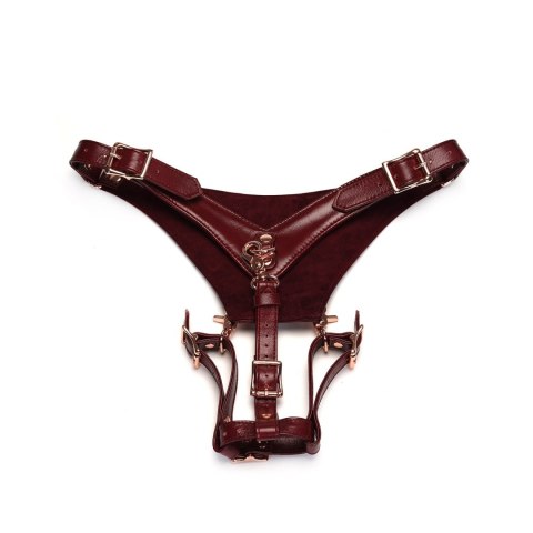 Liebe Seele Wine Red Delux Strap on Forced Orgasm Harness Belt