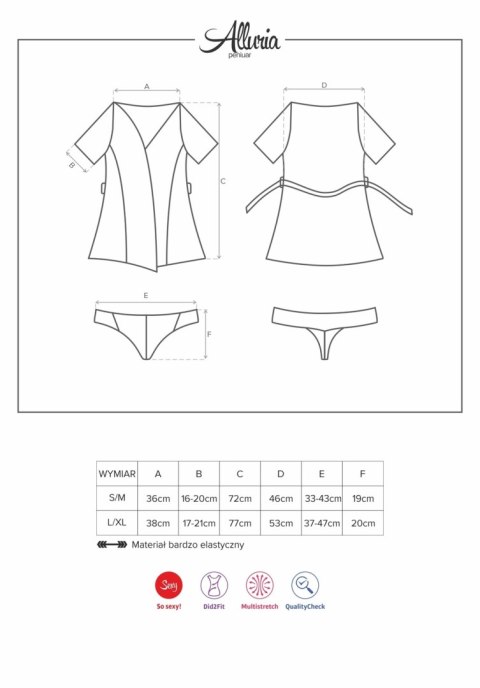 Obsessive peniuar ze stringami Alluria S/M