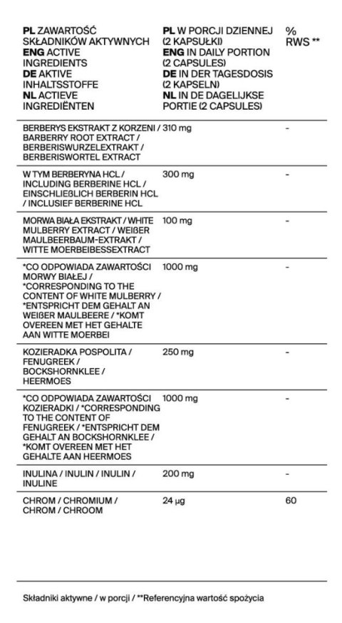 Suplement diety 60 kapsułek Qi-Nu Sugar Control