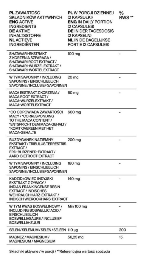 Wsparcie dla mężczyzn 60 kapsułek Qi-Nu Libido Male