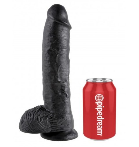 Dildo Sztuczny Penis King Cock 10" Cock with Balls Black