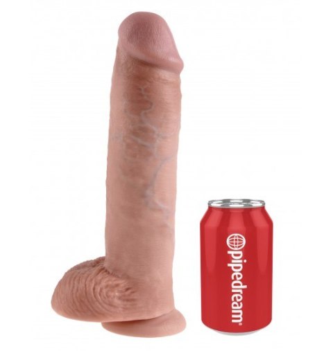 Dildo Sztuczny Penis King Cock rozmiar 11" with balls cielisty z przyssawką