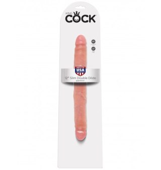 Podwójne Dildo King Cock 12" Slim cieliste