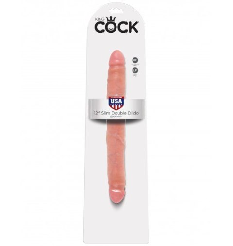 Podwójne Dildo King Cock 12" Slim cieliste