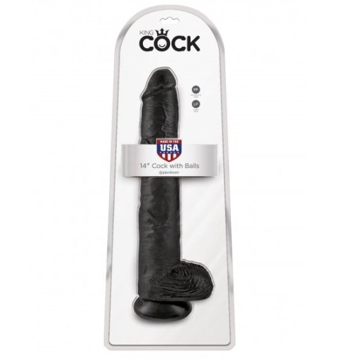 Dildo Sztuczny Penis King Cock 14" with balls black