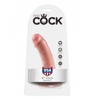 Dildo Sztuczny Penis King Cock 6" cielisty z przyssawką