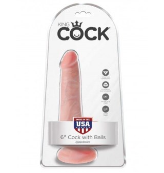 Dildo Sztuczny Penis King Cock 7" with balls cielisty z przyssawką