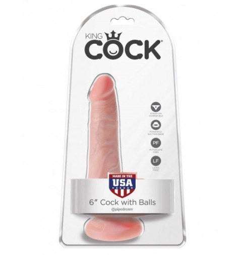 Dildo Sztuczny Penis King Cock 7" with balls cielisty z przyssawką