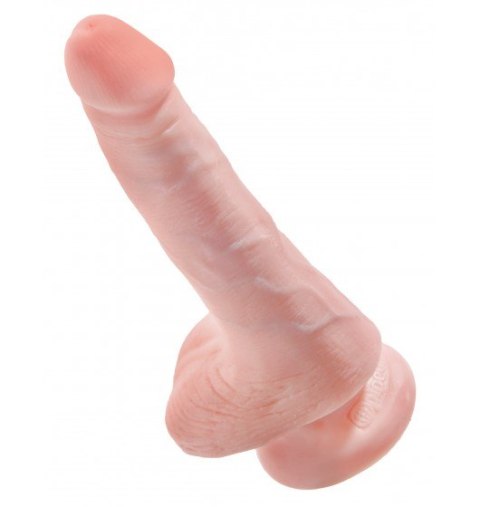 Dildo Sztuczny Penis King Cock 7" with balls cielisty z przyssawką