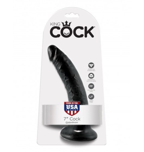 Dildo Sztuczny Penis King Cock rozmiar 7" Black z przyssawką