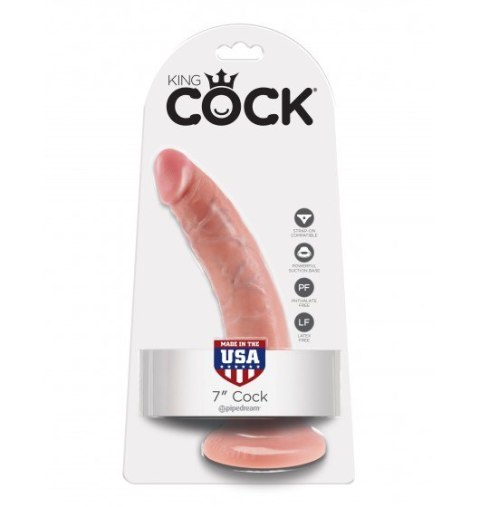 Dildo Sztuczny Penis King Cock rozmiar 7" cielisty z przyssawką