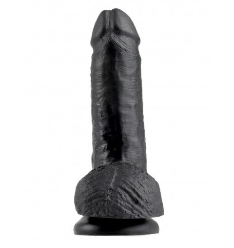 Dildo Sztuczny Penis King Cock 7" with Balls black z przyssawką