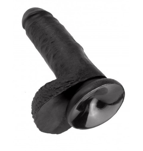 Dildo Sztuczny Penis King Cock 7" with Balls black z przyssawką