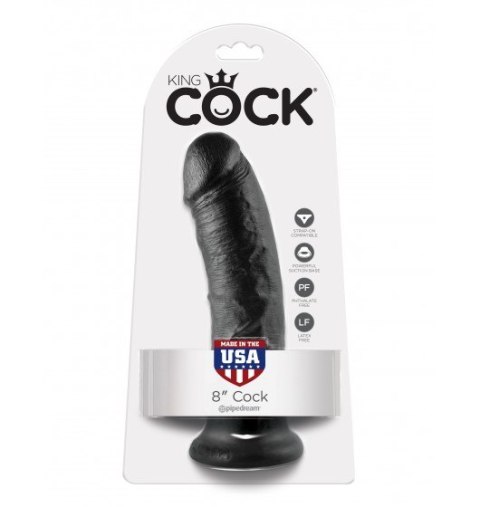 Dildo Sztuczny Penis King Cock 8" Black z przyssawką