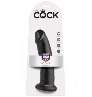 Dildo Sztuczny Penis King Cock 9" Black z przyssawką