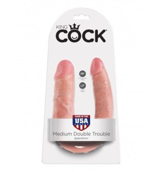 Podwójne Dildo King Cock U-Shaped Medium cieliste