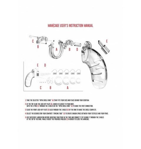 Model 01 - Chastity - 3.5" - Cock Cage - Transparent