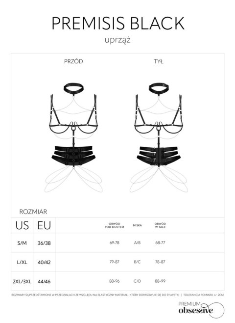 Uprząż Premisis Black S/M/L Obsessive Premium