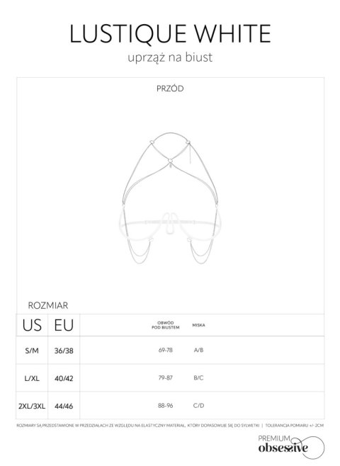 Uprząż na biust Lustique White S/M/L Obsessive Premium