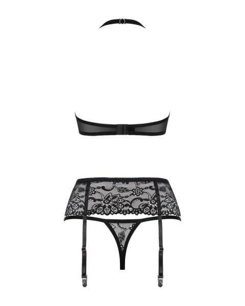 838-Seg-3 Komplet 3-Częściowy Czarny S/M Obsessive