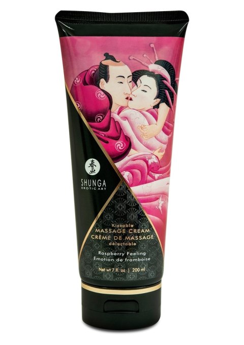 Jadalny krem do masażu o smaku malinowym Shunga Kissable Massage Cream Raspberry Feeling 200 ml
