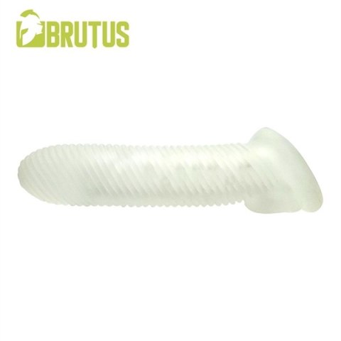 Nakładka na penisa Almighty Ribbed Cock Sheath 18 cm Clear Brutus
