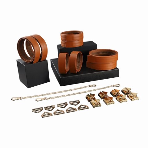Zestaw Do Krępowania 8-Bondage-Straps Restraint Set Brown LOCKINK