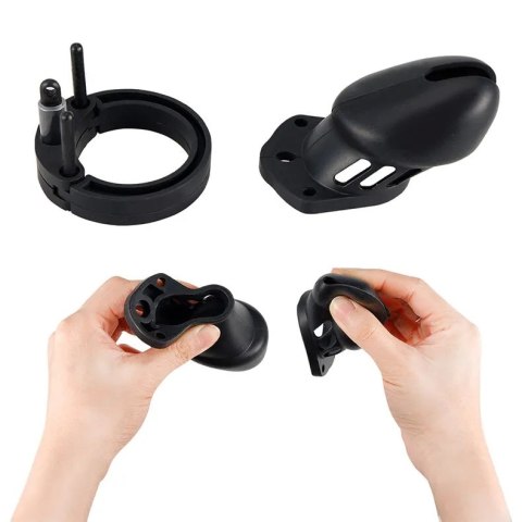 Zestaw Pasów Cnoty Denial Silicone Chastity Cage Set Black Brutus