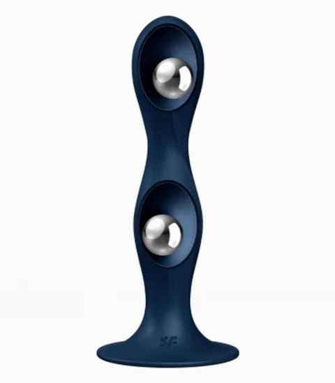 Dildo z wewnętrznymi kulkami Double Ball-R dark blue Satisfyer