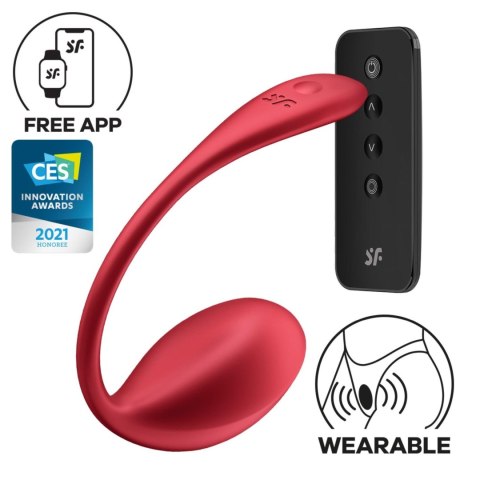 Jajeczko wibrujące Shiny Petal red Connect App Satisfyer
