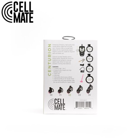 Pas cnoty Centurion Chastity Cage Black Size 2 CELLMATE